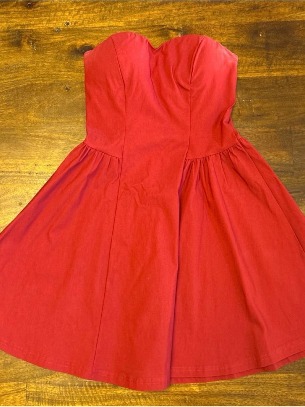 Classic Strapless Red Party Dress for Girls